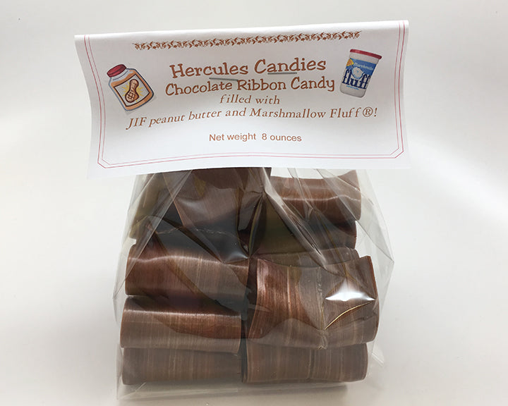 Chocolate Ribbon Candy Filled With Peanut Butter And Fluff® Hercules Candy And Chocolate Shop 6374